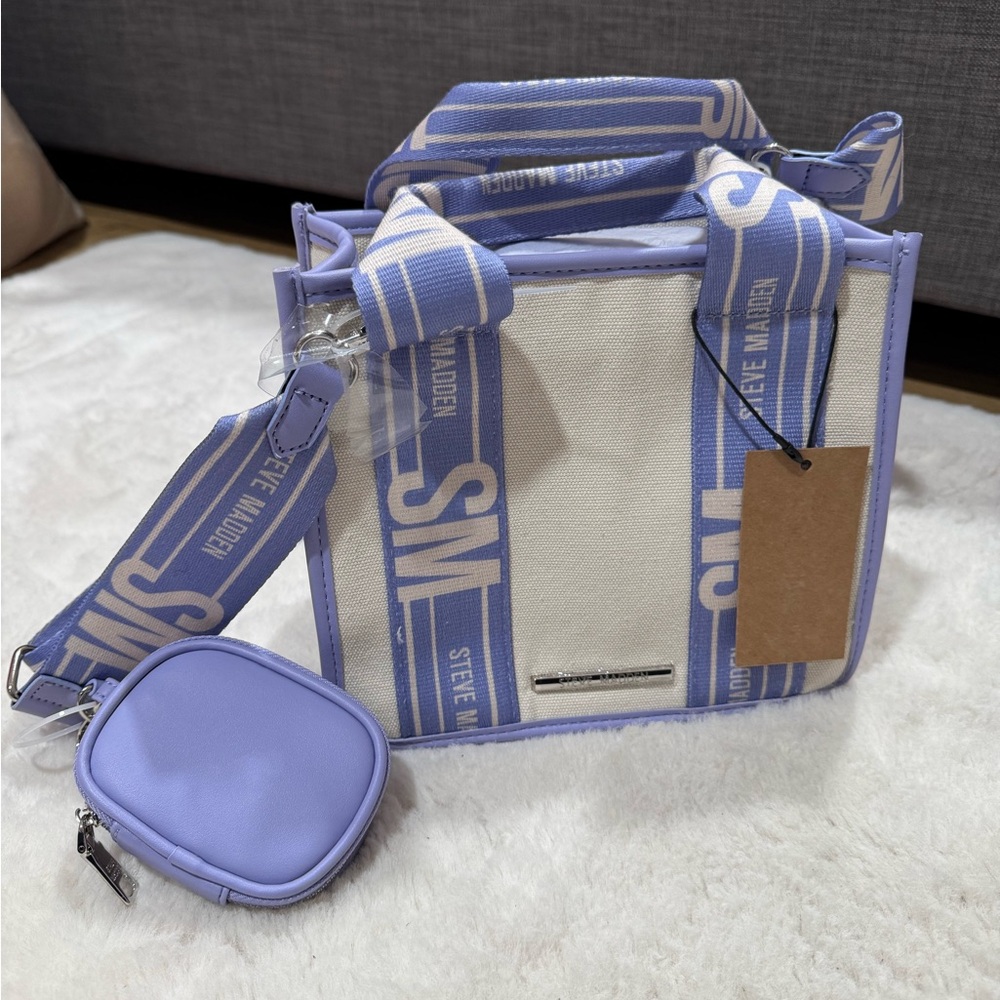 Brand New Steve Madden BWebber Lavender Canvas Crossbody